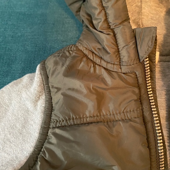 Boys Hooded Windbreaker - Olive and Grey - Picture 5 of 7